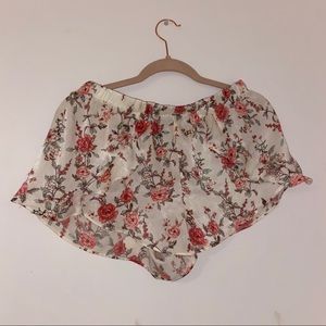 Satin Floral Shorts